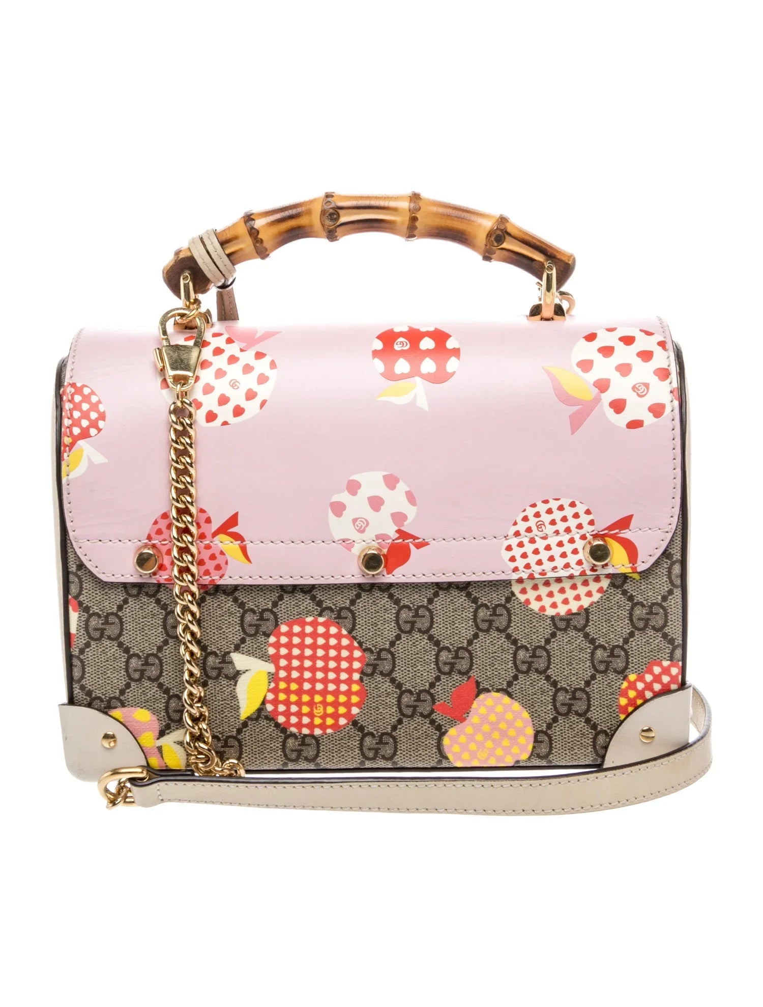 GG Supreme Les Pommes Mini GG Supreme Padlock Bag Small