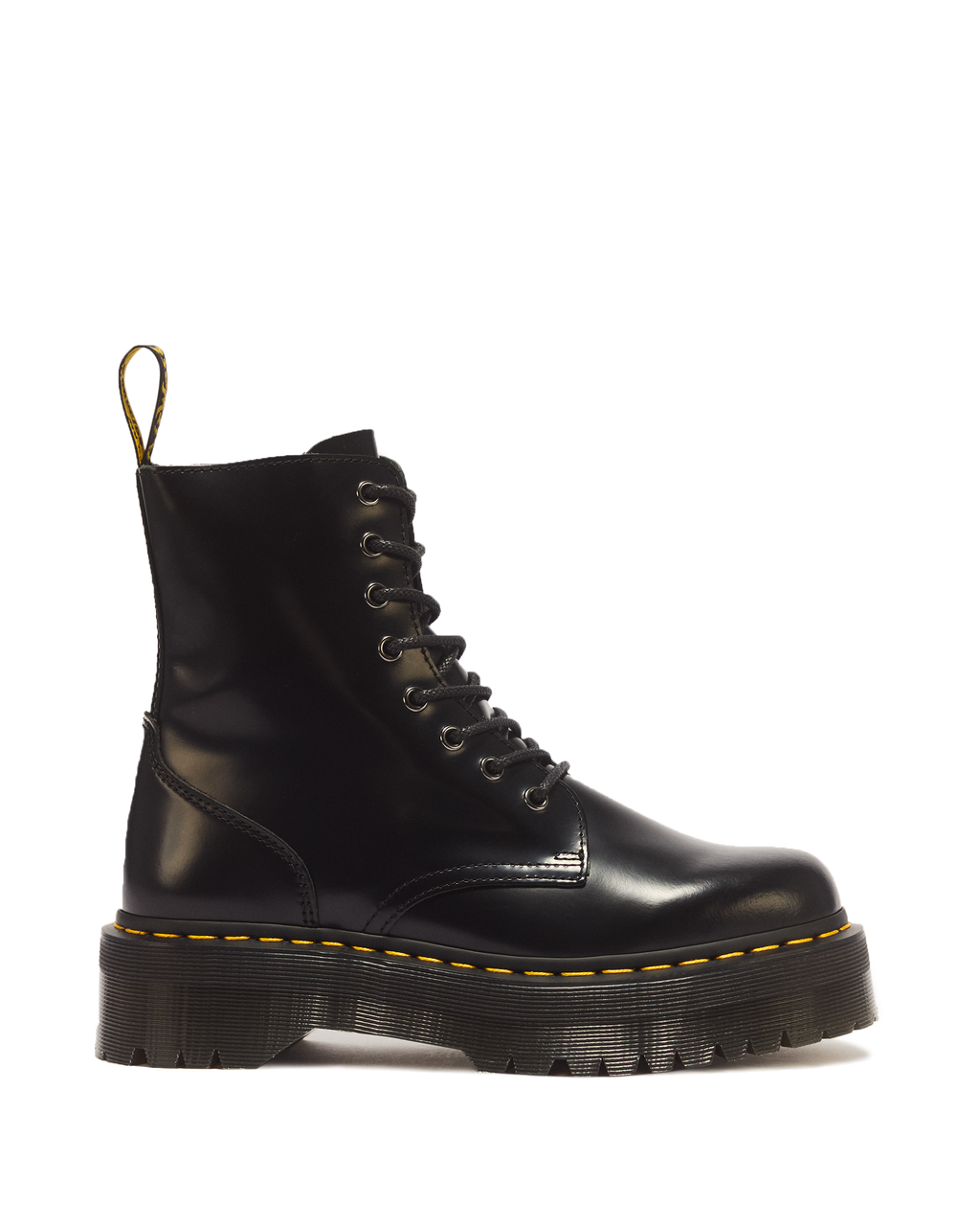 Jadon Boot Smooth Leather Platforms in Black - view 1