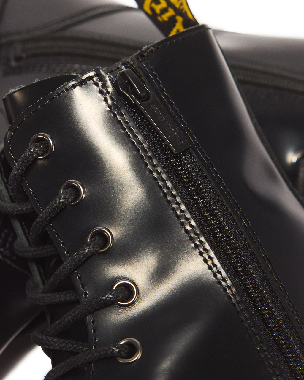 Jadon Boot Smooth Leather Platforms in Black - view 3