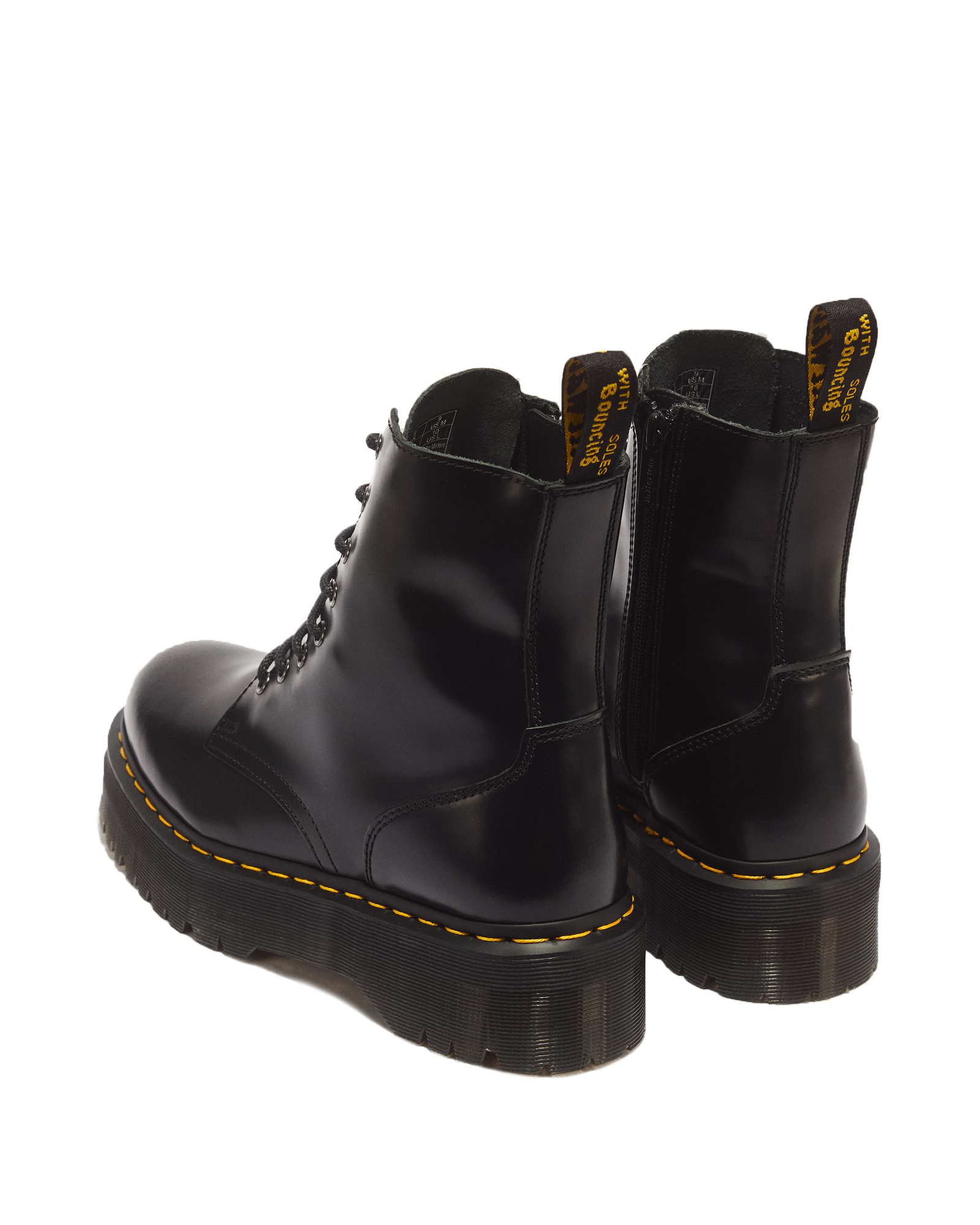 Jadon Boot Smooth Leather Platforms in Black - view 6
